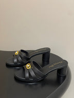 CD 26 Chunky Heel Sandals 50 Black Leather 593526
