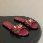 CD 26 Chunky Heel Sandals Burgundy Leather 593529