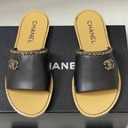 CC 26 Flat Sandal Black Beige Sheepskin 593300