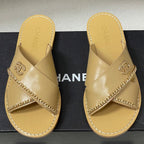 CC 26 Criss-cross Strap Slipper Beige Sheepskin 593302