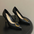 CD 26 High-Heeled 85 Pumps Black Cowhide 593593