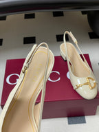 GG 26ss Big D Half HorseBit Mary Jane White Patent Leather 593505