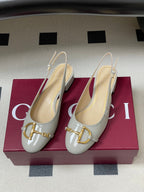 GG 26ss Big D Half HorseBit Mary Jane Light Gray Patent Leather 593504