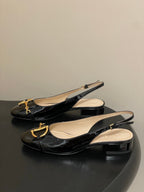 GG 26ss Big D Half HorseBit Mary Jane Black Patent Leather 593506