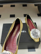 CC 26 Flower-shaped Ballet Flat Gold Silver Sheepskin 593165