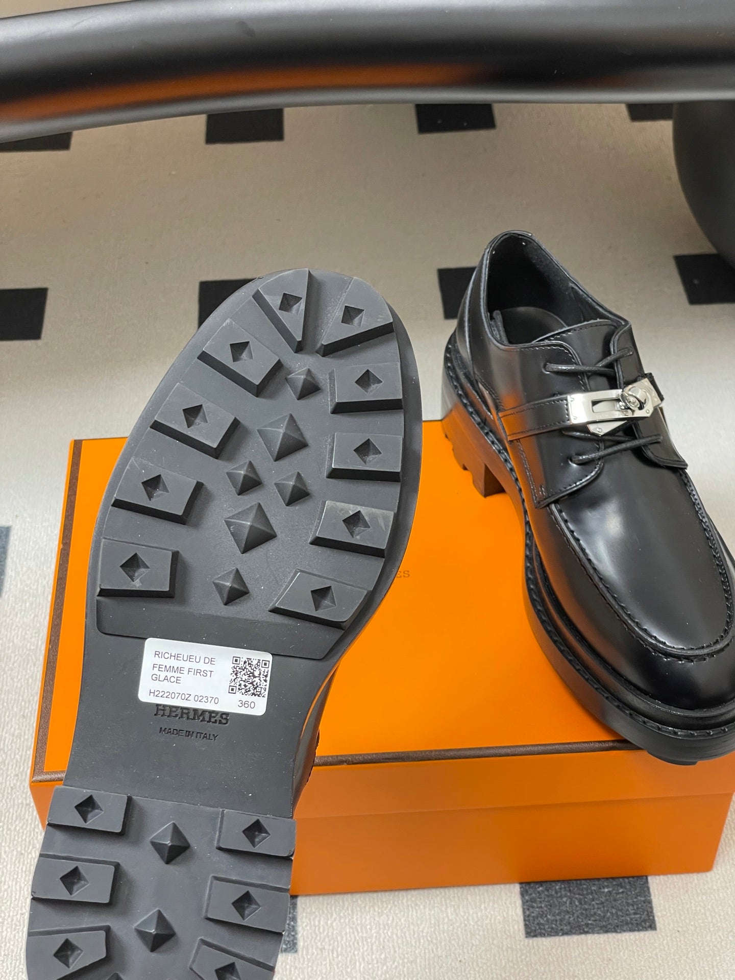 HM First Oxford Shoes 5cm Black Sheepskin 594335