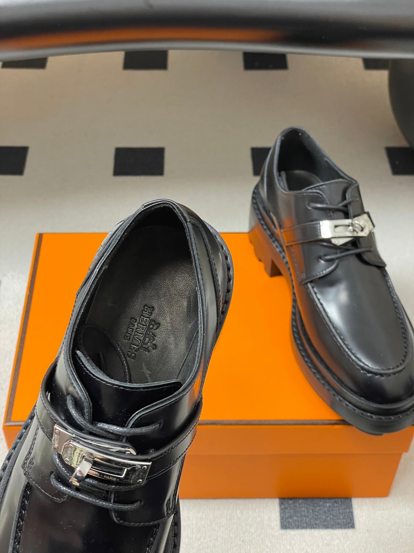 HM First Oxford Shoes 5cm Black Sheepskin 594335