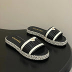 CC 26s Platform Slippers Black Cowhide 649461