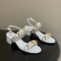 CC 26s Buckle Chain Sandals 55 White Sheepskin 649473