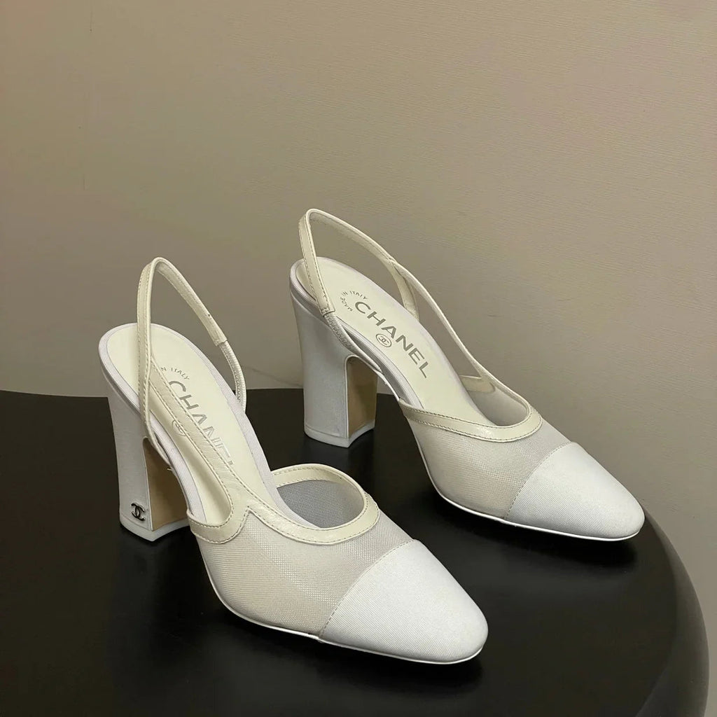 CC 26s Slingback 95 White Mesh Fabric Sheepskin 649441