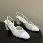 CC 26s Slingback 65 White Mesh Fabric Sheepskin 649445