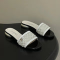 CC 26s Pearl Flat Sandals White Patent Leather 649542