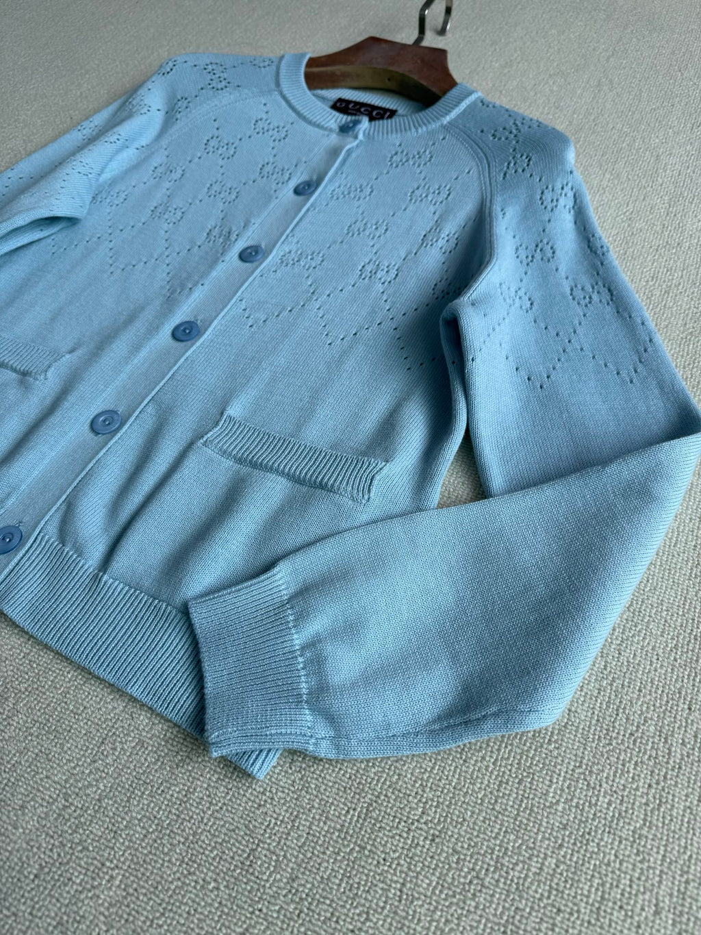 GG 25 Thin Cardigan Blue Cashmere 0028