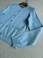 GG 25 Thin Cardigan Blue Cashmere 0028