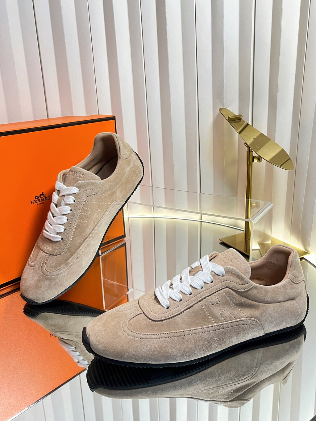 HM May Derby Shoes Taupe Suede 616149
