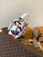 LV GO-14 MM 23cm Black White Red Lambskin GHW