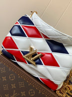 LV GO-14 MM 23cm Black White Red Lambskin GHW