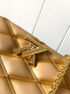 LV GO-14 MM 23cm Light Brown Lambskin GHW