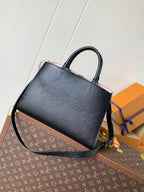 LV Marelle 30cm Tote Bag Black mix White Epi grain leather 241074