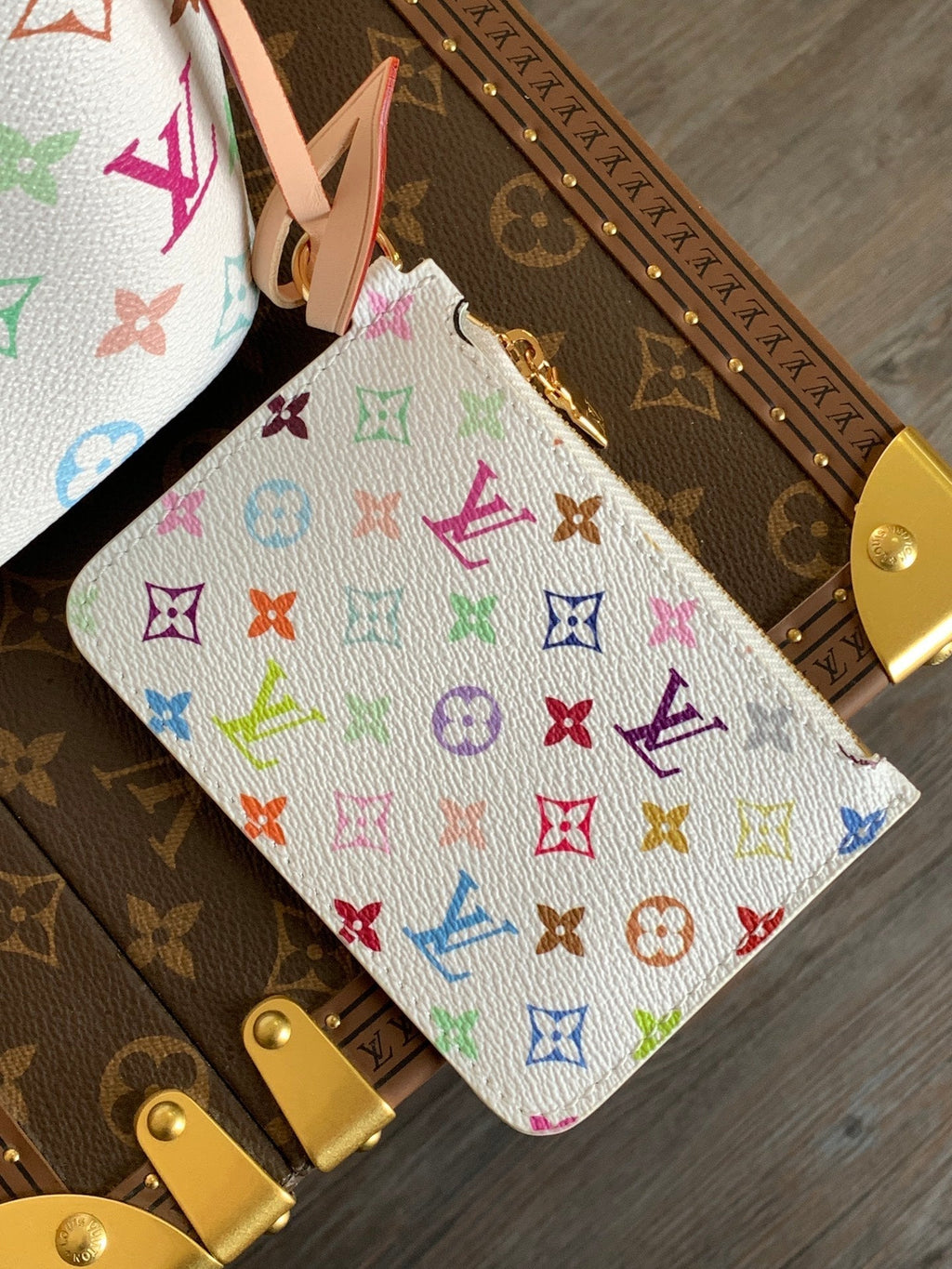 LV All In BB 16cm White Beige Monogram Canvas Cowhide