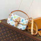 LV Nano Diane 19cm White Beige Monogram Canvas Cowhide
