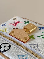 LV Vanity Chain Pouch 19cm White Beige Monogram Canvas Cowhide