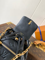 LV Coussin 20cm Backpack Black Gold Leather 252655
