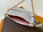 LV M13157 Hand It All PM Light Grey Perforated Mahina Calfskin
