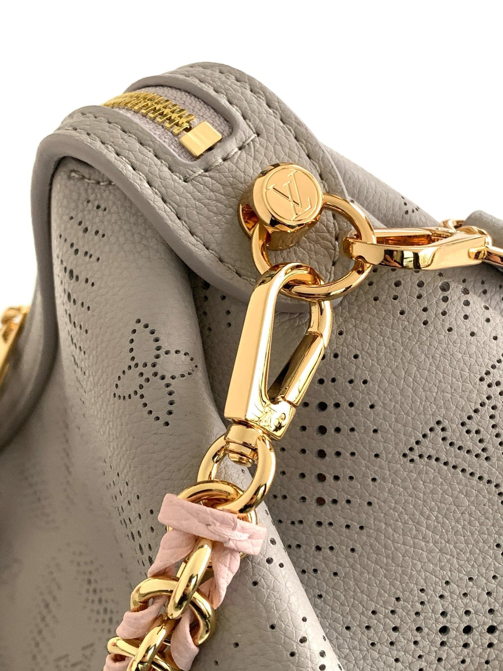 LV M13157 Hand It All PM Light Grey Perforated Mahina Calfskin