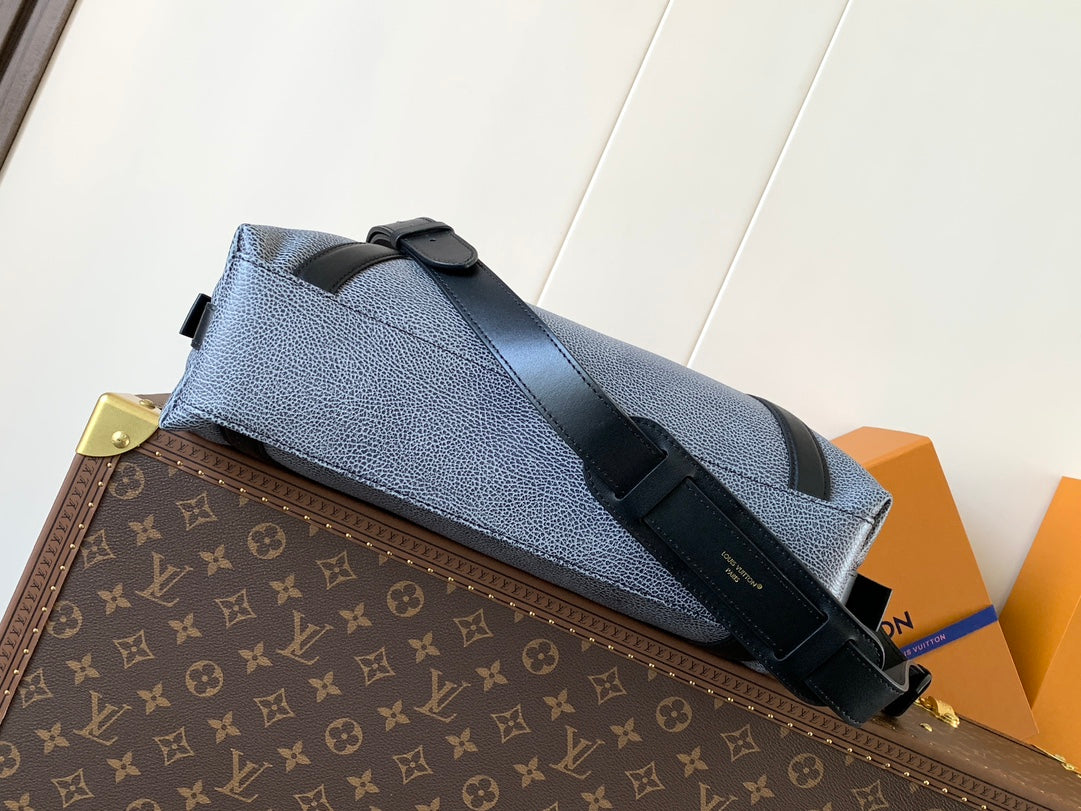 LV Nano LV Biker 38cm Black Light Gray Sheepskin & Cowhide Metal