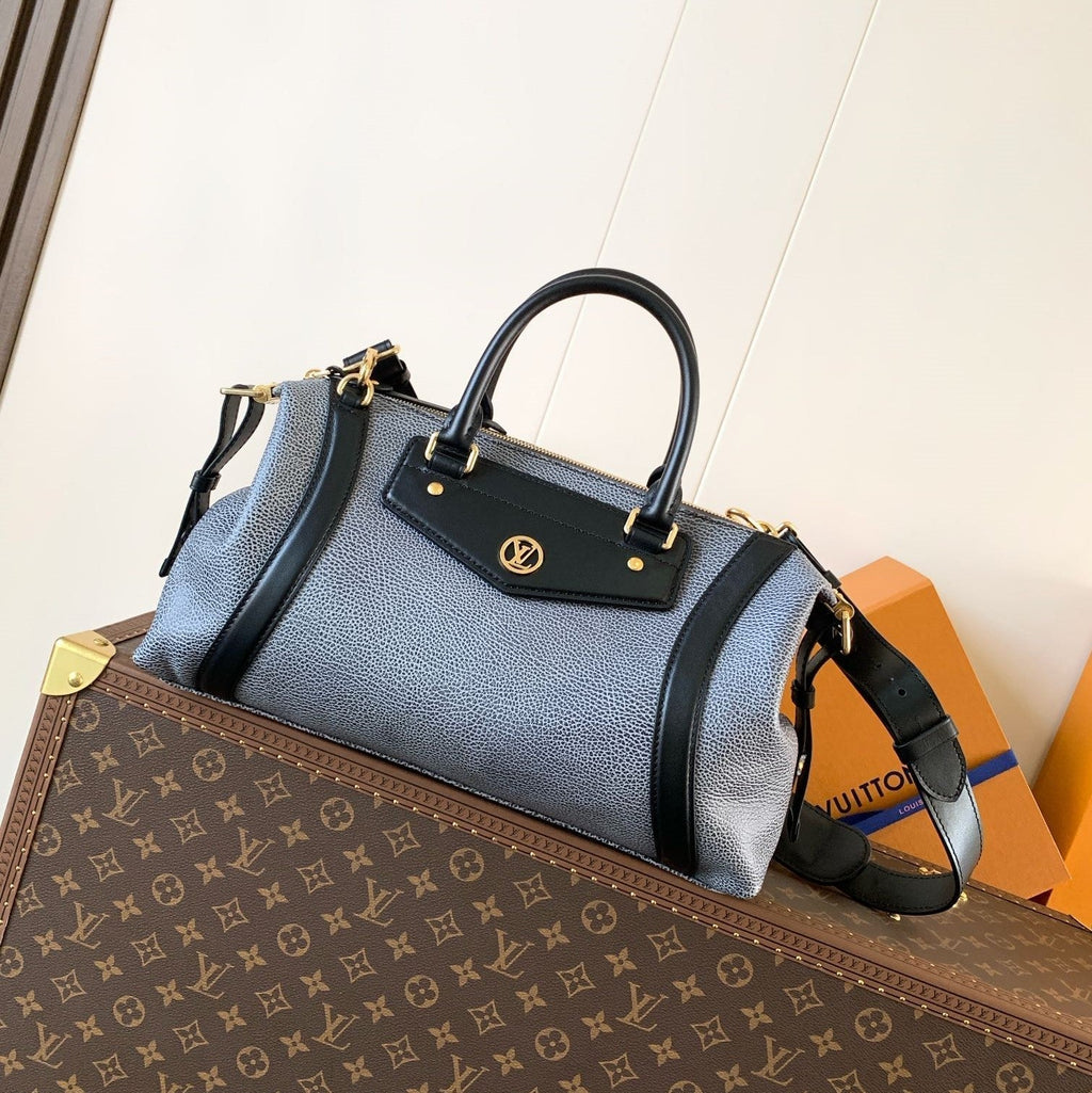 LV Nano LV Biker 38cm Black Light Gray Sheepskin & Cowhide Metal
