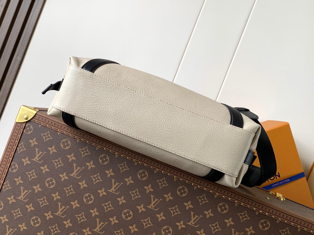 LV Nano LV Biker 38cm Black Beige Sheepskin & Cowhide Metal