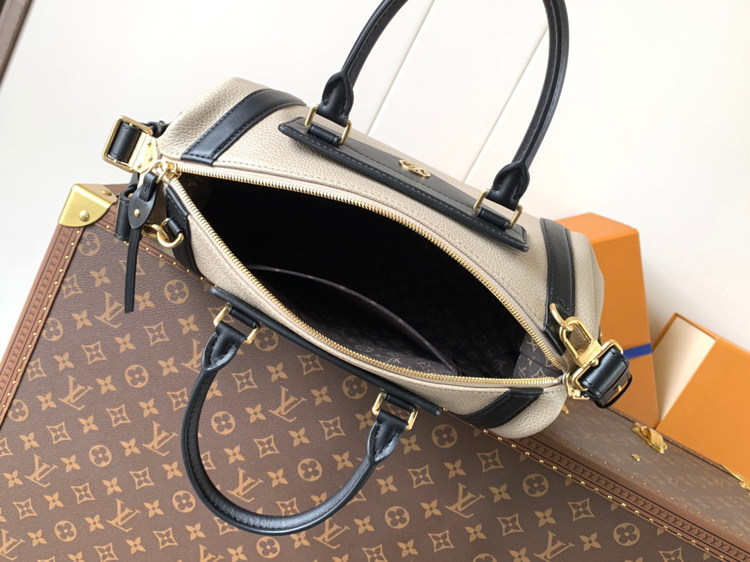 LV Nano LV Biker 38cm Black Beige Sheepskin & Cowhide Metal
