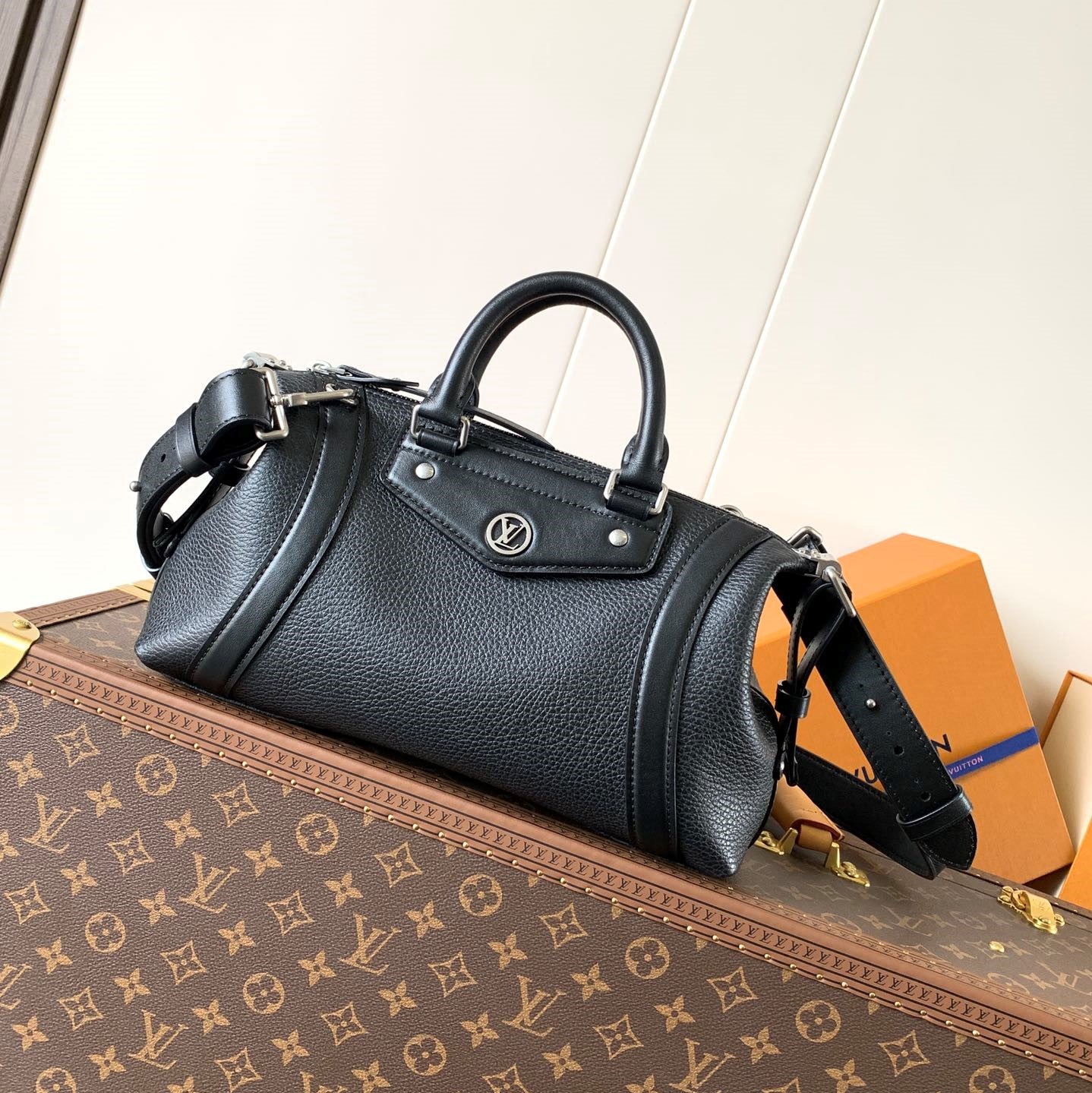 LV Nano LV Biker 38cm Black Sheepskin & Cowhide Metal