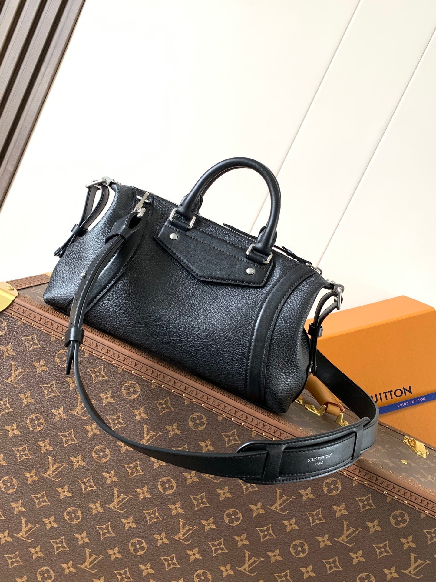 LV Nano LV Biker 38cm Black Sheepskin & Cowhide Metal
