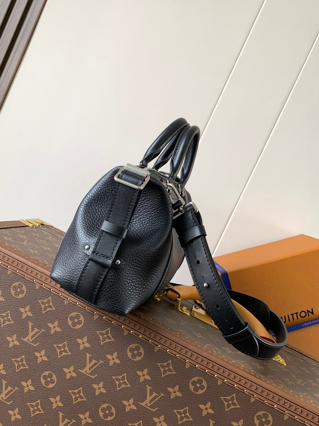 LV Nano LV Biker 38cm Black Sheepskin & Cowhide Metal