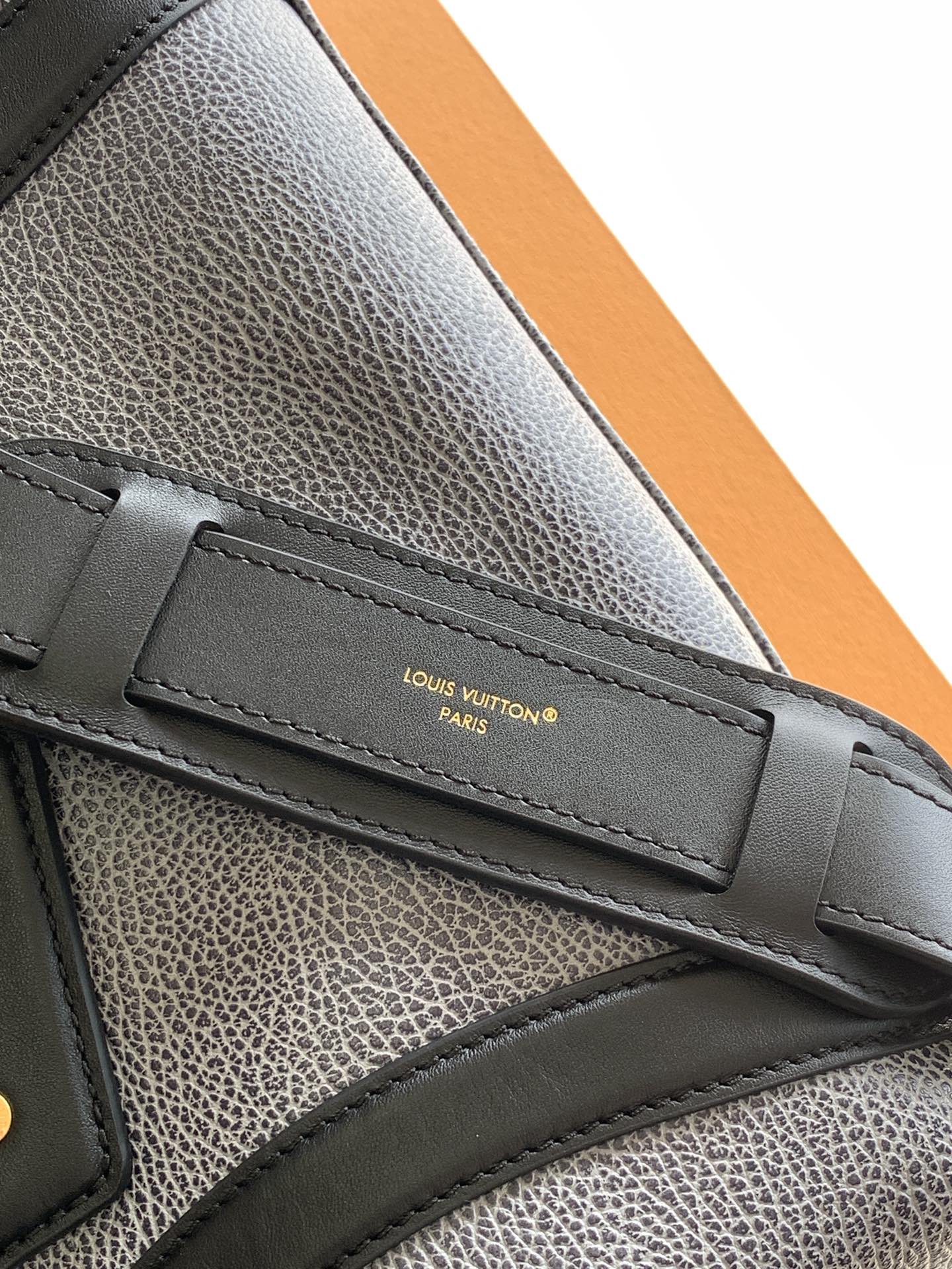 LV Nano LV Biker 30cm Black Light Gray Sheepskin & Cowhide Metal