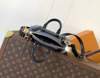 LV Nano LV Biker 23cm Black Light Gray Sheepskin & Cowhide Metal