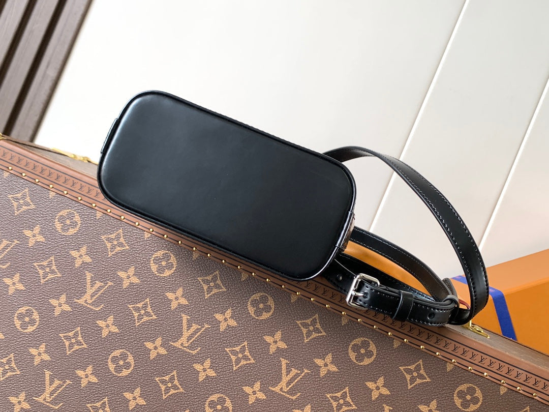 LV Alma BB Handbag 18cm Black Epi Cowhide Metal HW