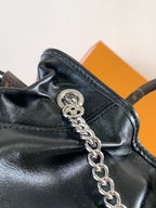 LV Off Duty Backpack 24cm Black Lambskin Sliver HW