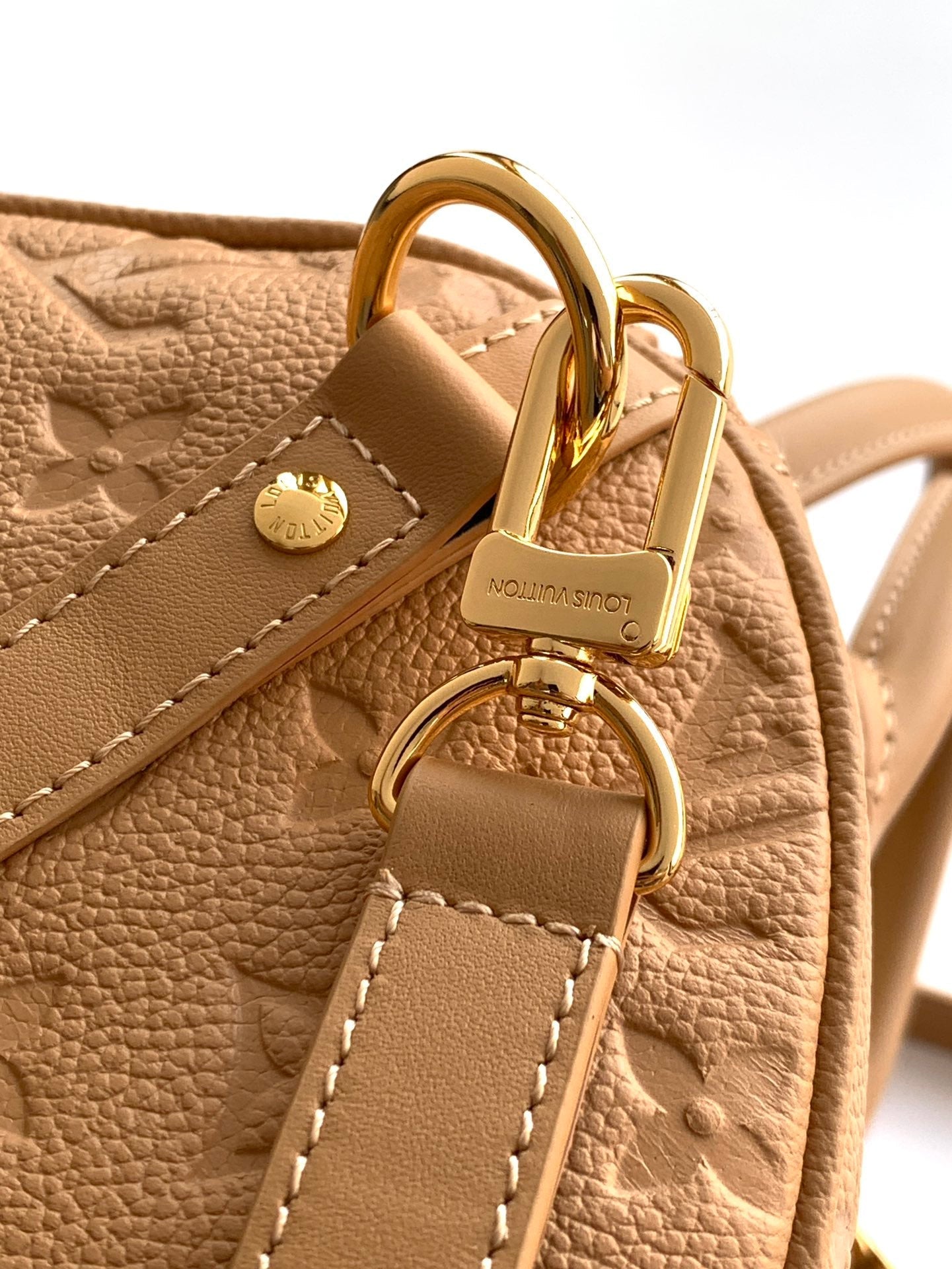 LV M11323 Speedy Soft 30 Apricot Monogram Empreinte Leather