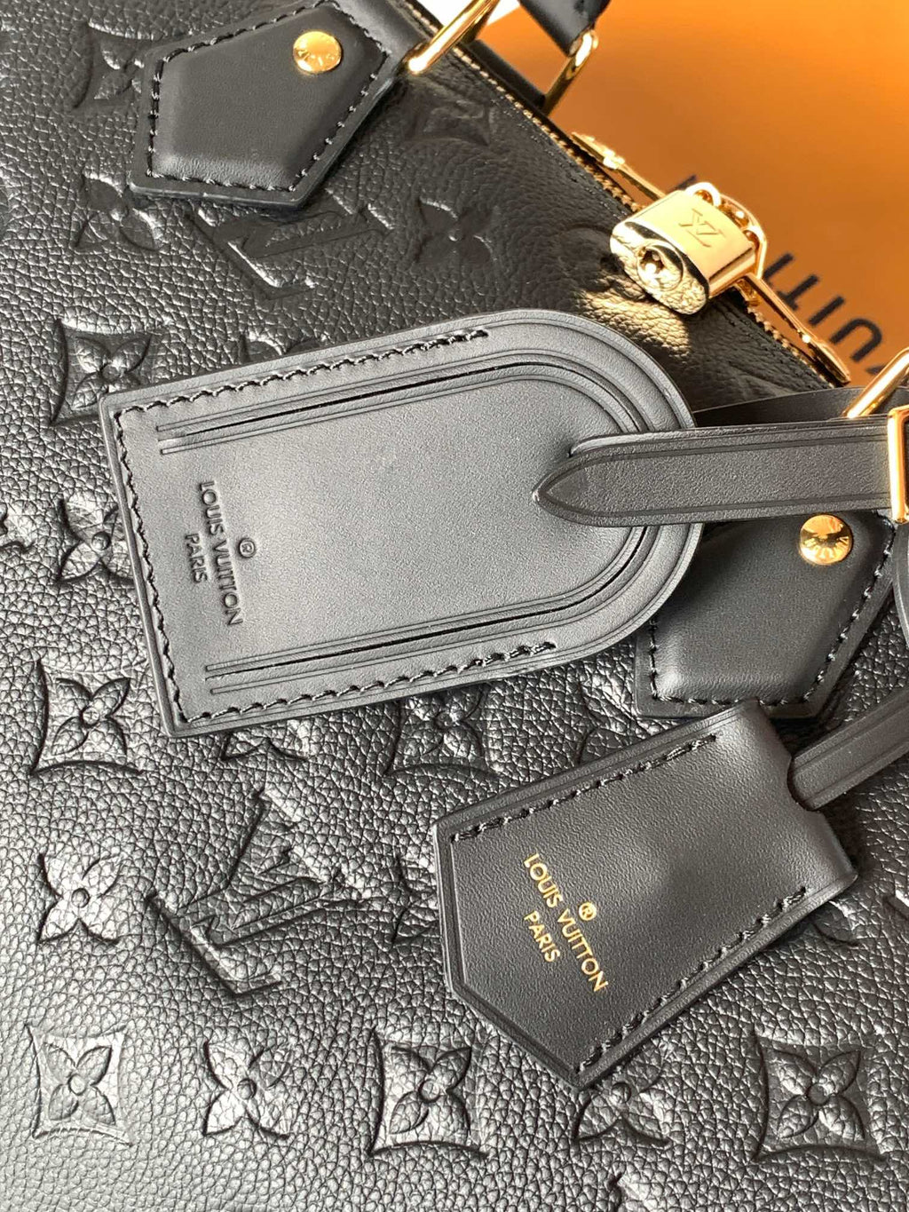 LV M47186 Speedy Soft 30 Black Monogram Empreinte Leather