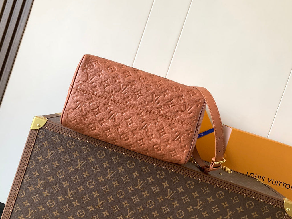LV M28662 Speedy Soft 30 Camel Brown Monogram Empreinte Leather