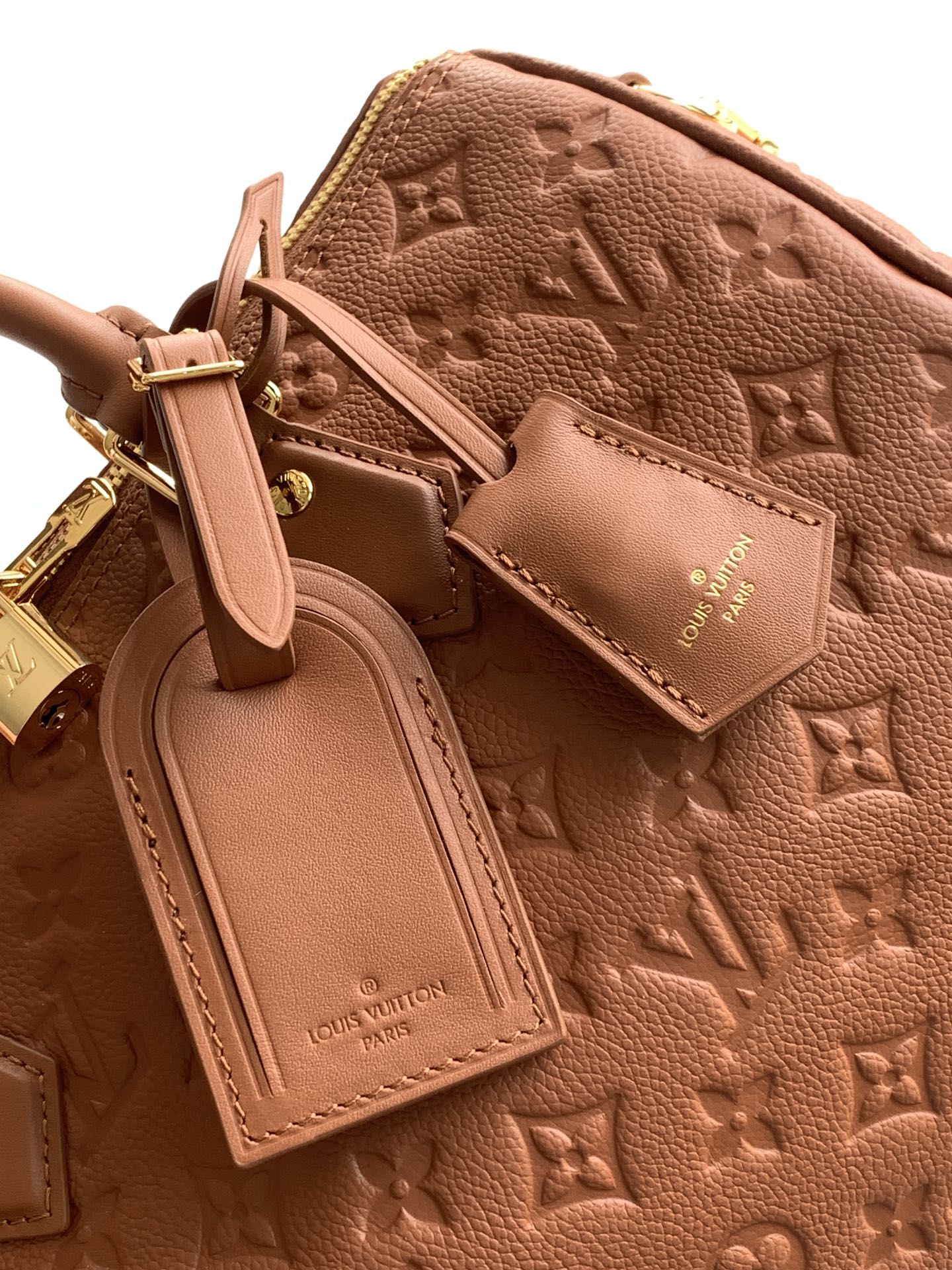 LV M28662 Speedy Soft 30 Camel Brown Monogram Empreinte Leather