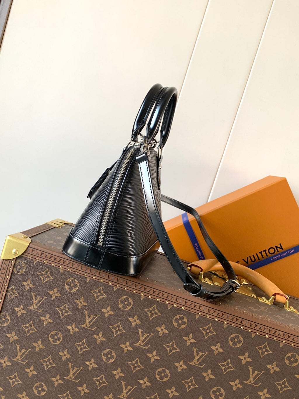 LV M24645 Alma BB Black Epi Leather
