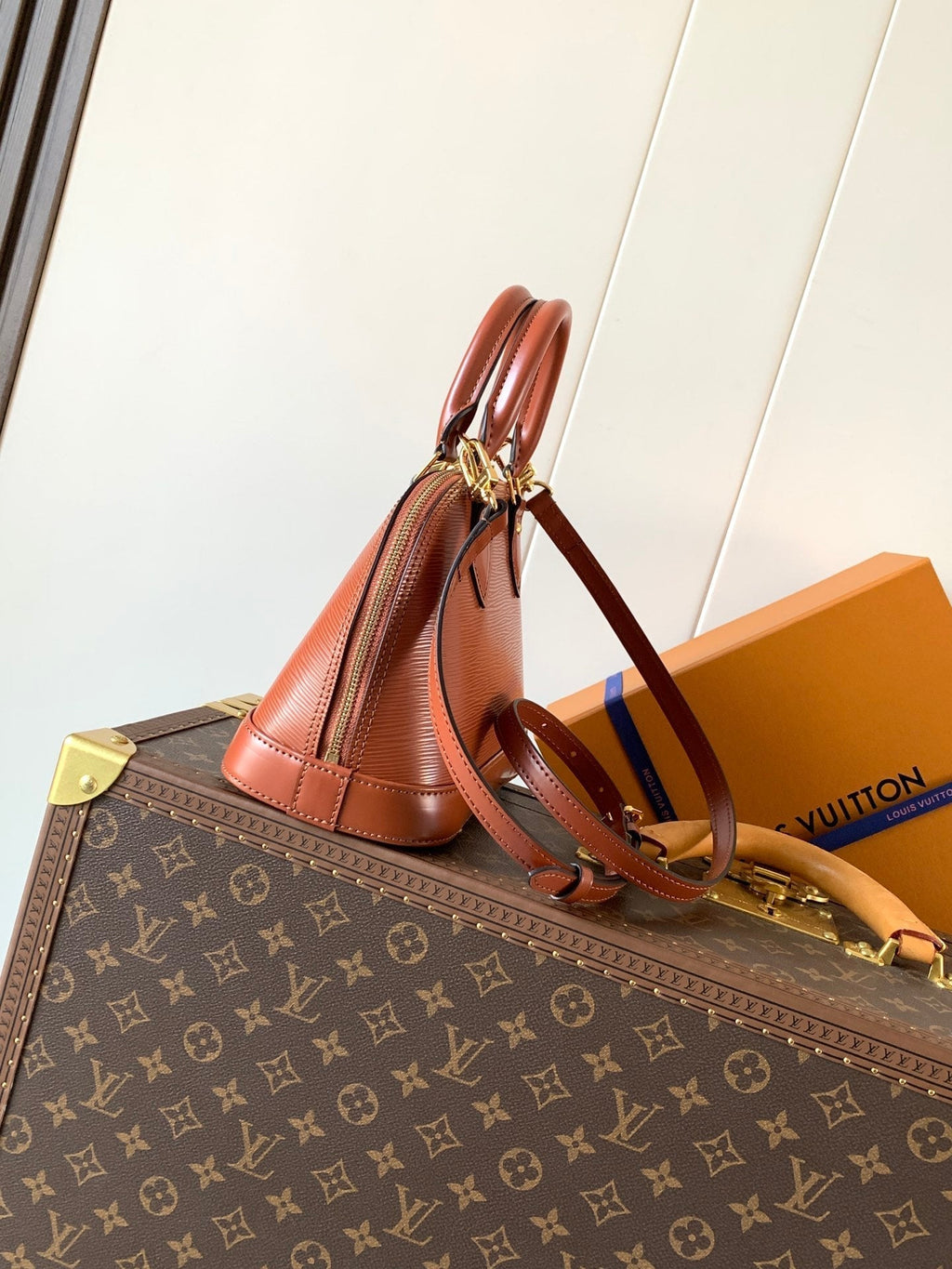 LV M25538 Alma BB Golden Brown Epi Leather