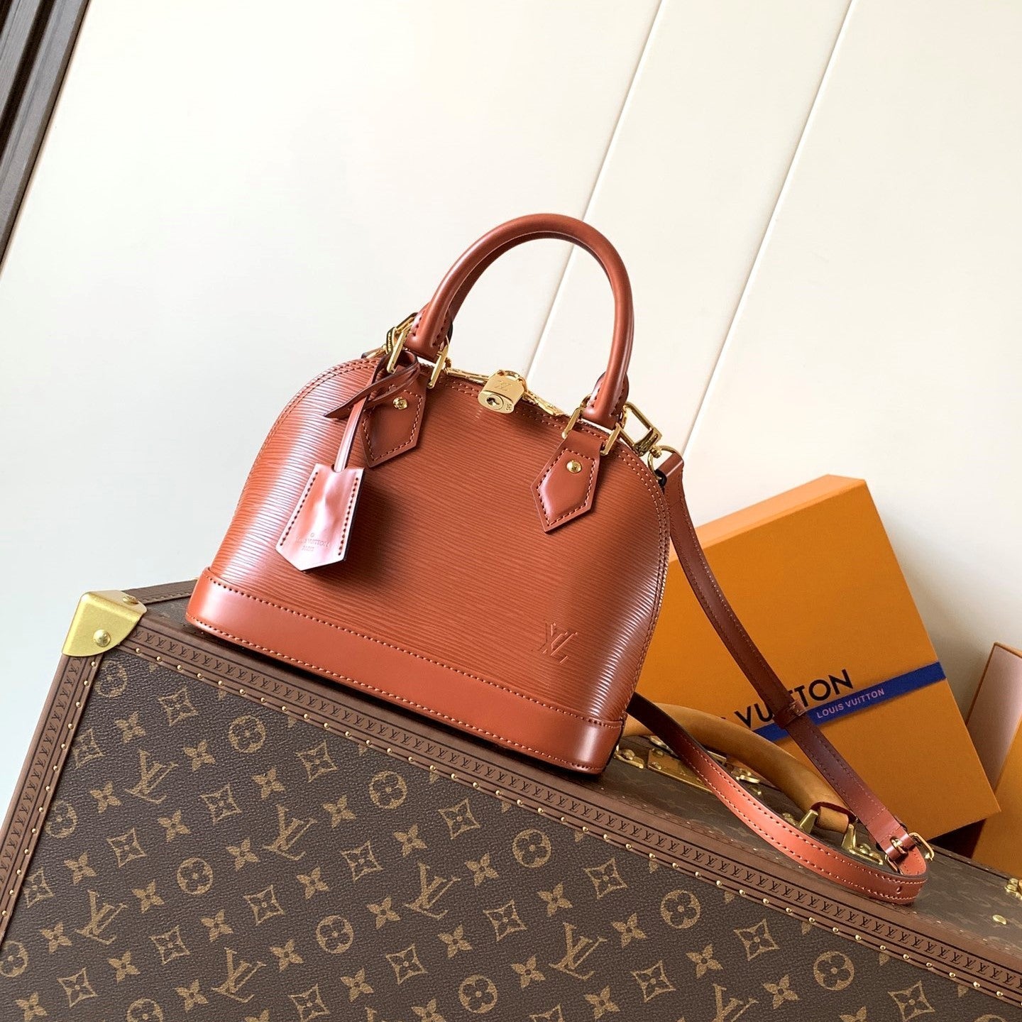 LV M25538 Alma BB Golden Brown Epi Leather