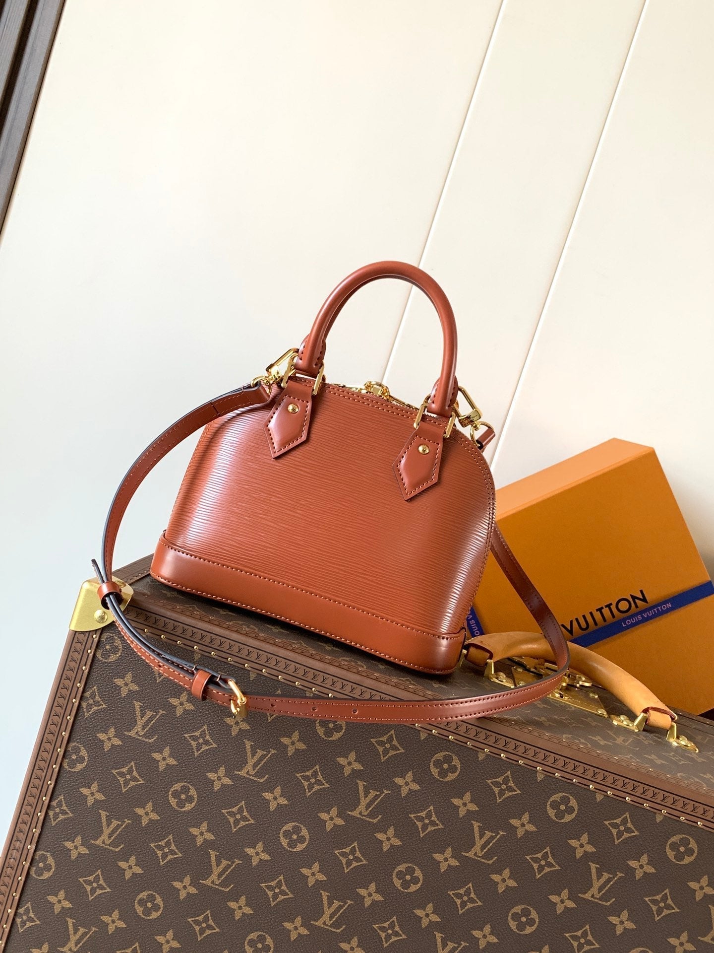 LV M25538 Alma BB Golden Brown Epi Leather