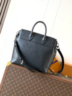 LV Steamer 30 Black Suede Leather