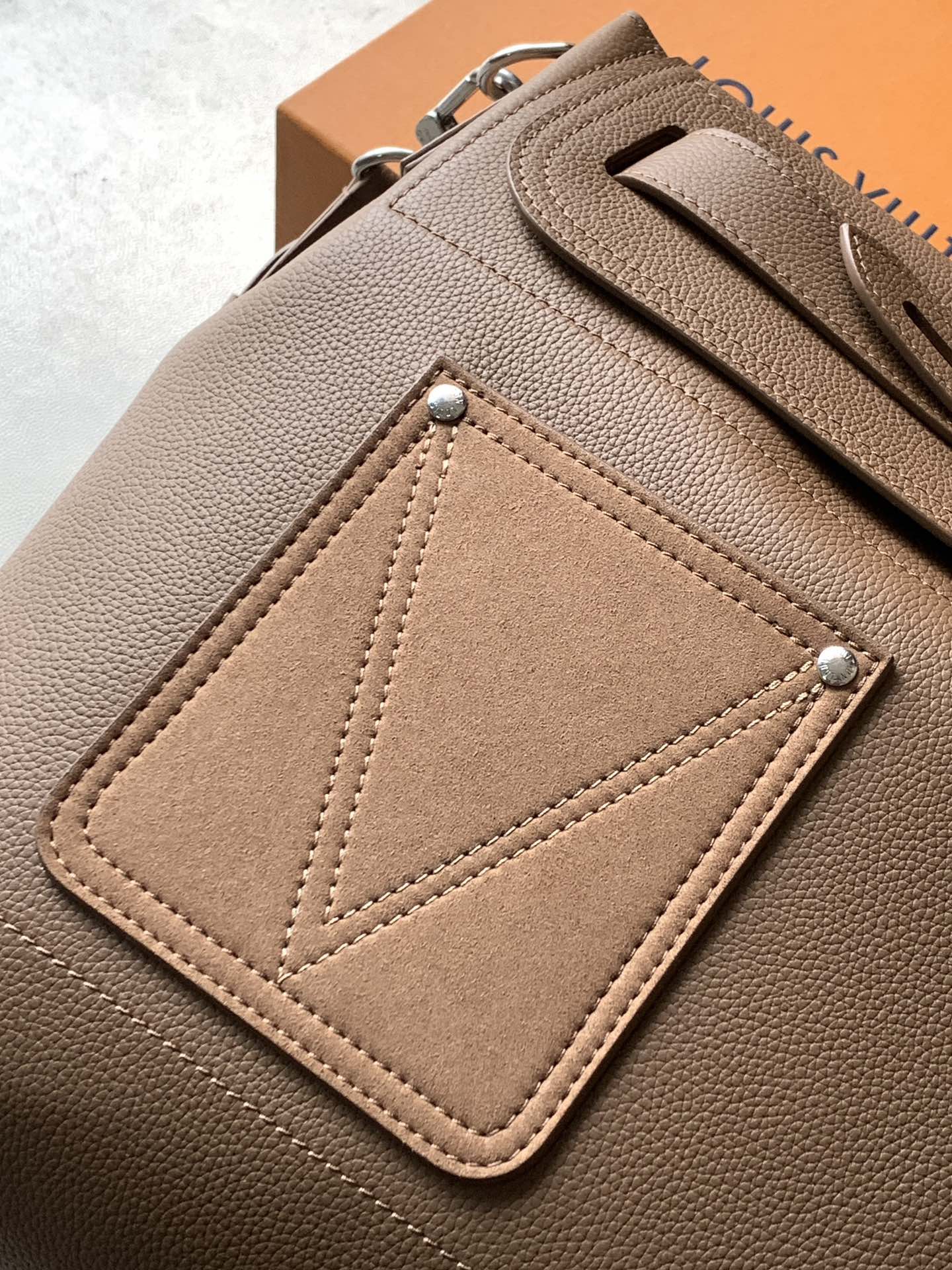 LV Steamer 30 Brown Suede Leather